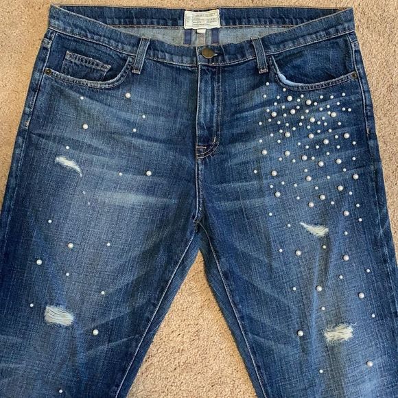 Current Elliot Denim & Pearl Boyfriend Jeans Womens Sz 32 - Picture 6 of 12